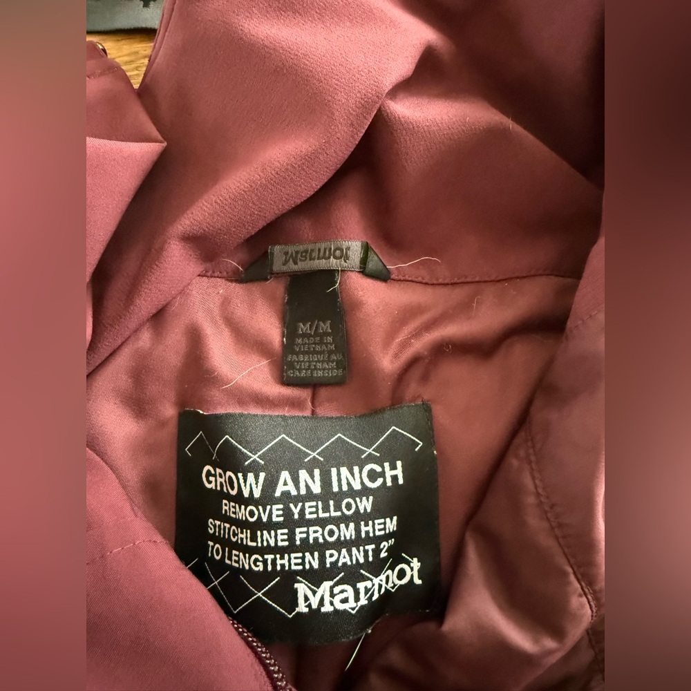 Marmot Girls Medium Wine Snow Bibs